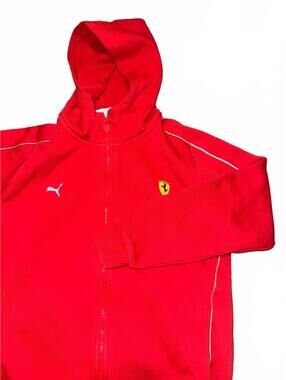 Men's Puma x Ferrari red zip-up hoodie size medium